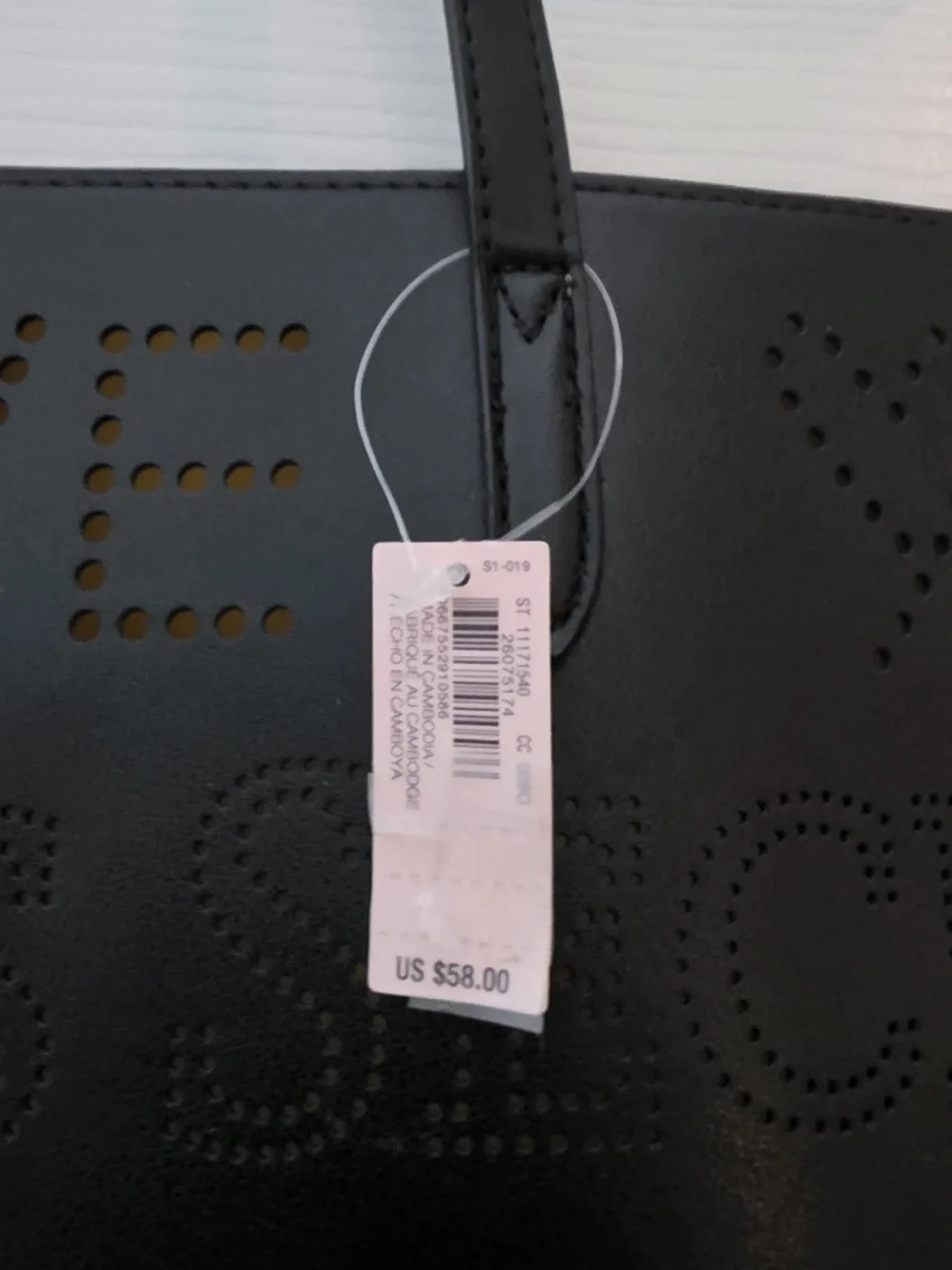 NWT Victoria's Secret Black 'LOVE' Perforated Tote